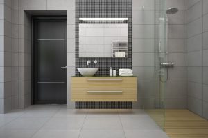 Interior of the modern design  bedroom 3D rendering